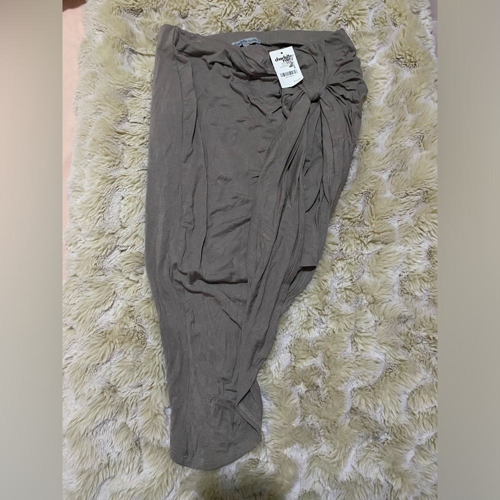 NWT Charlotte Russe Elegant Taupe Wrap Skirt